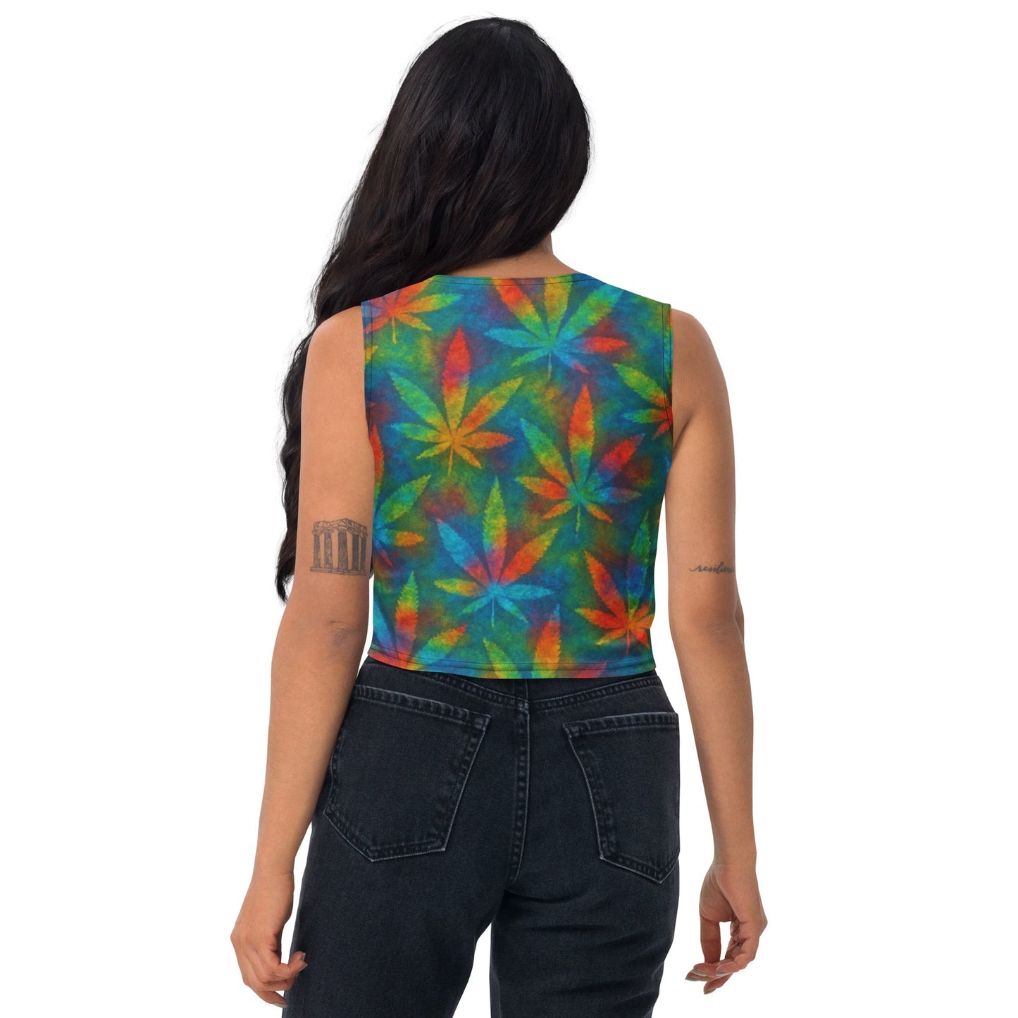 Tie-dye Weed Crop Top