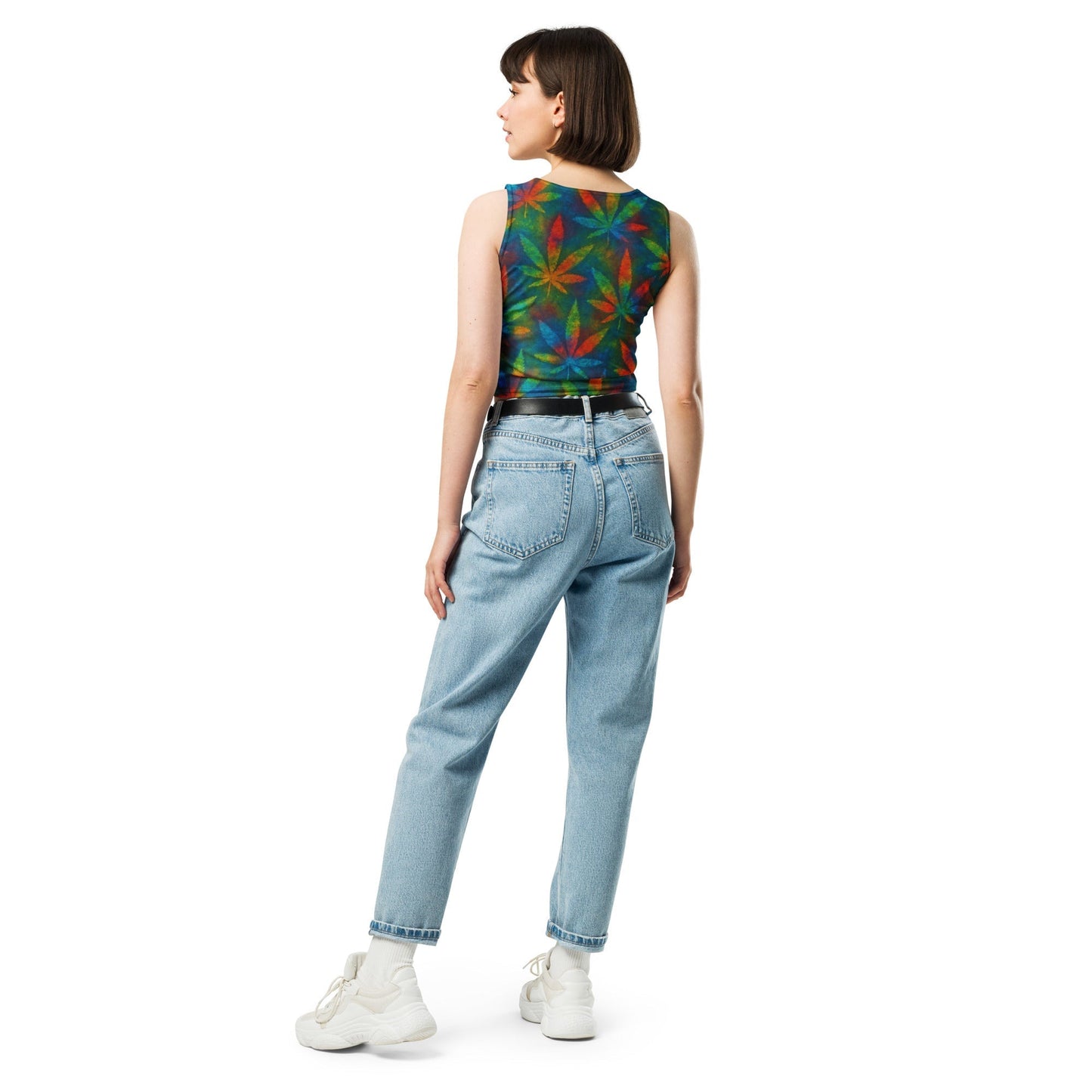 Tie-dye Weed Crop Top