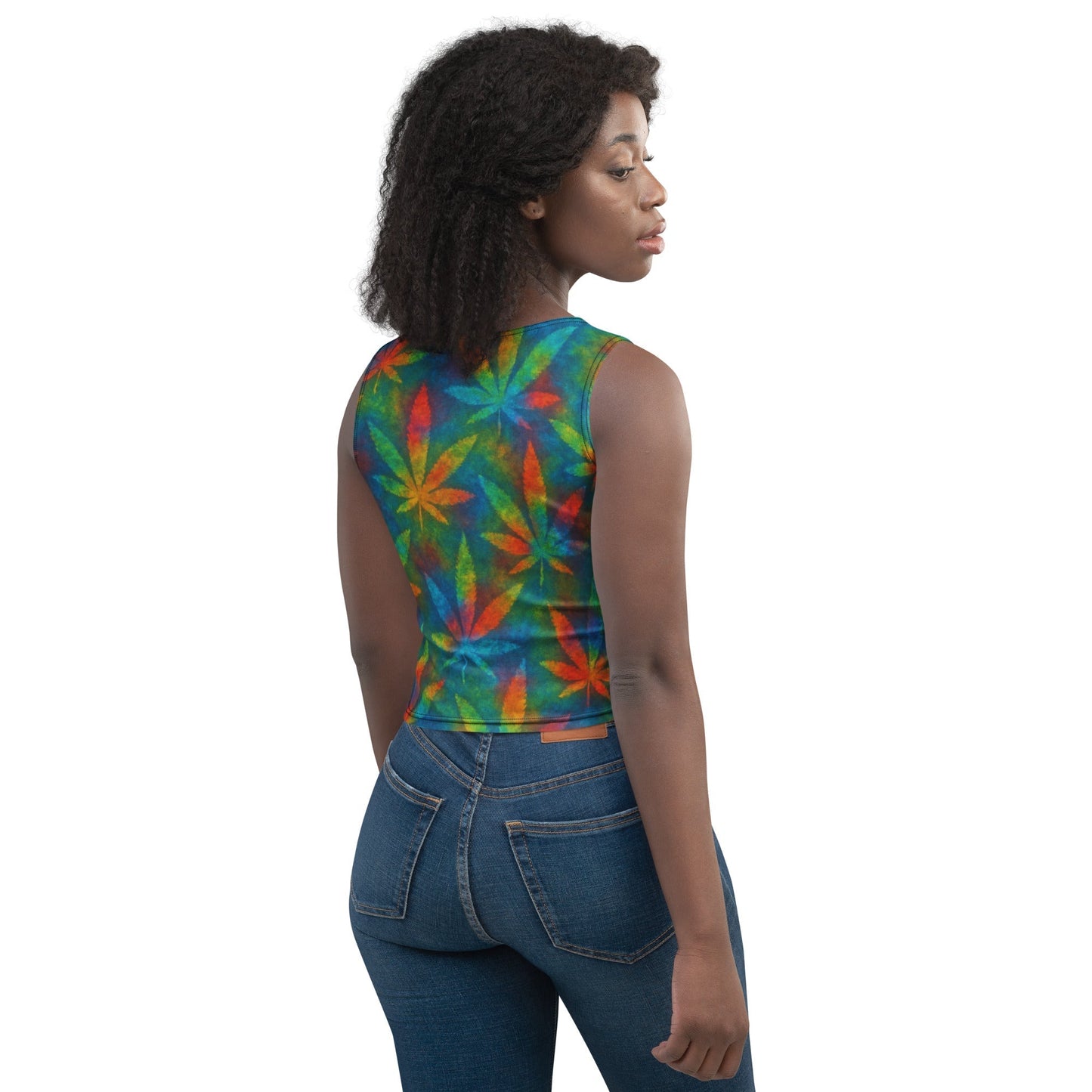 Tie-dye Weed Crop Top