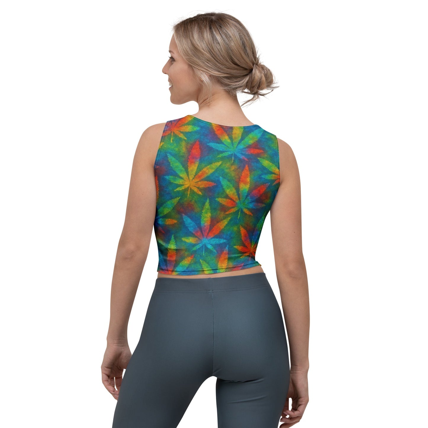 Tie-dye Weed Crop Top