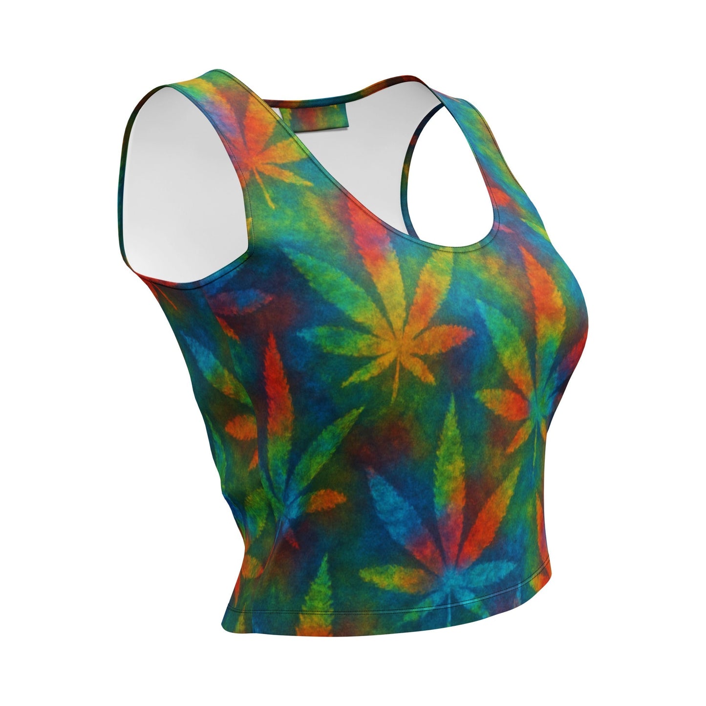 Tie-dye Weed Crop Top