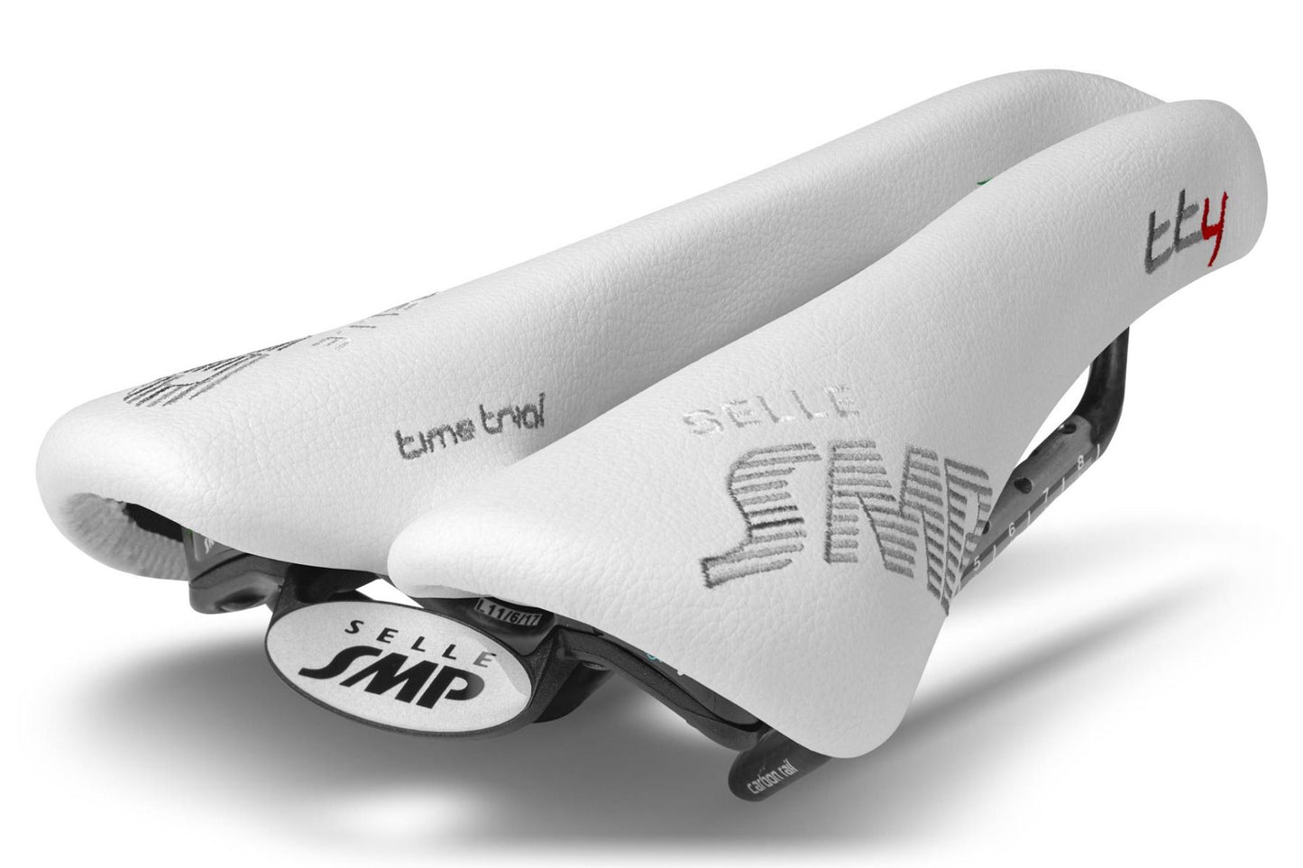 Selle SMP TT4 Time Trial Saddle with Carbon Rails (White)