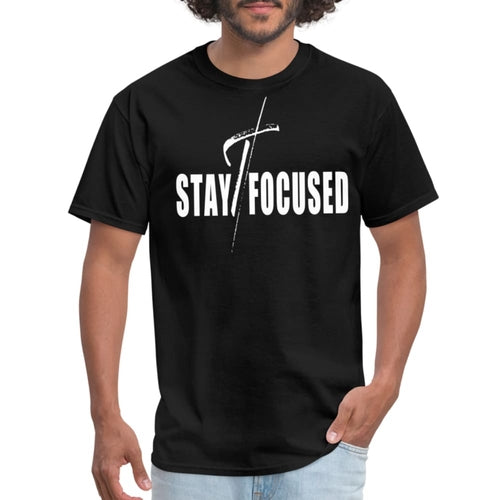 Men's Lightweight Moisture-Wicking Stay Focused Motivational T-Shirt