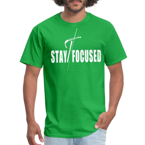 Men's Lightweight Moisture-Wicking Stay Focused Motivational T-Shirt