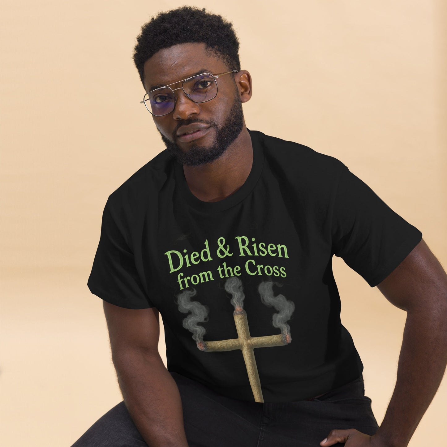 Died & Risen Tee – Cross Joint Graphic Shirt for 420 Vibes
