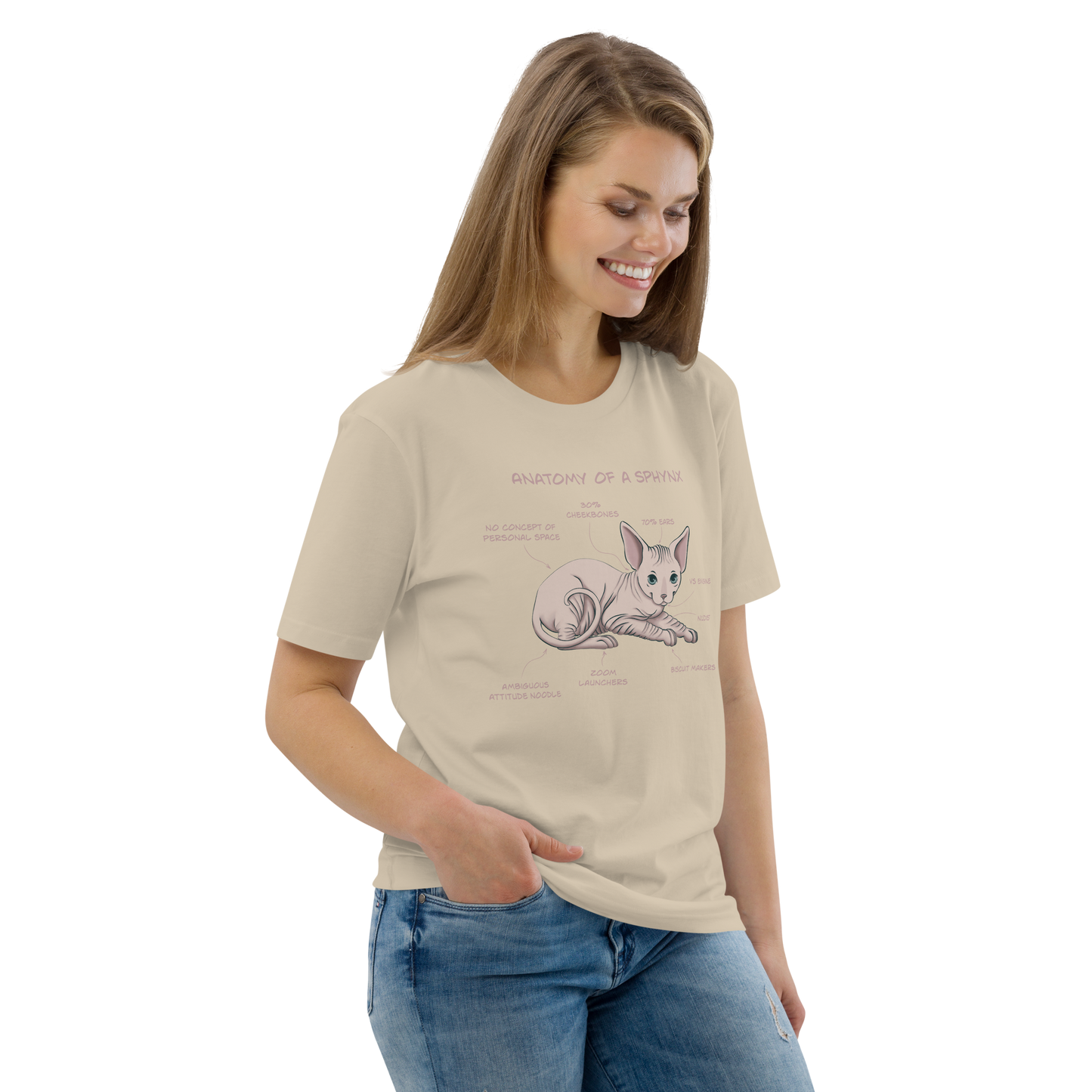 "ANATOMY OF A SPHYNX" UNISEX ORGANIC TEE