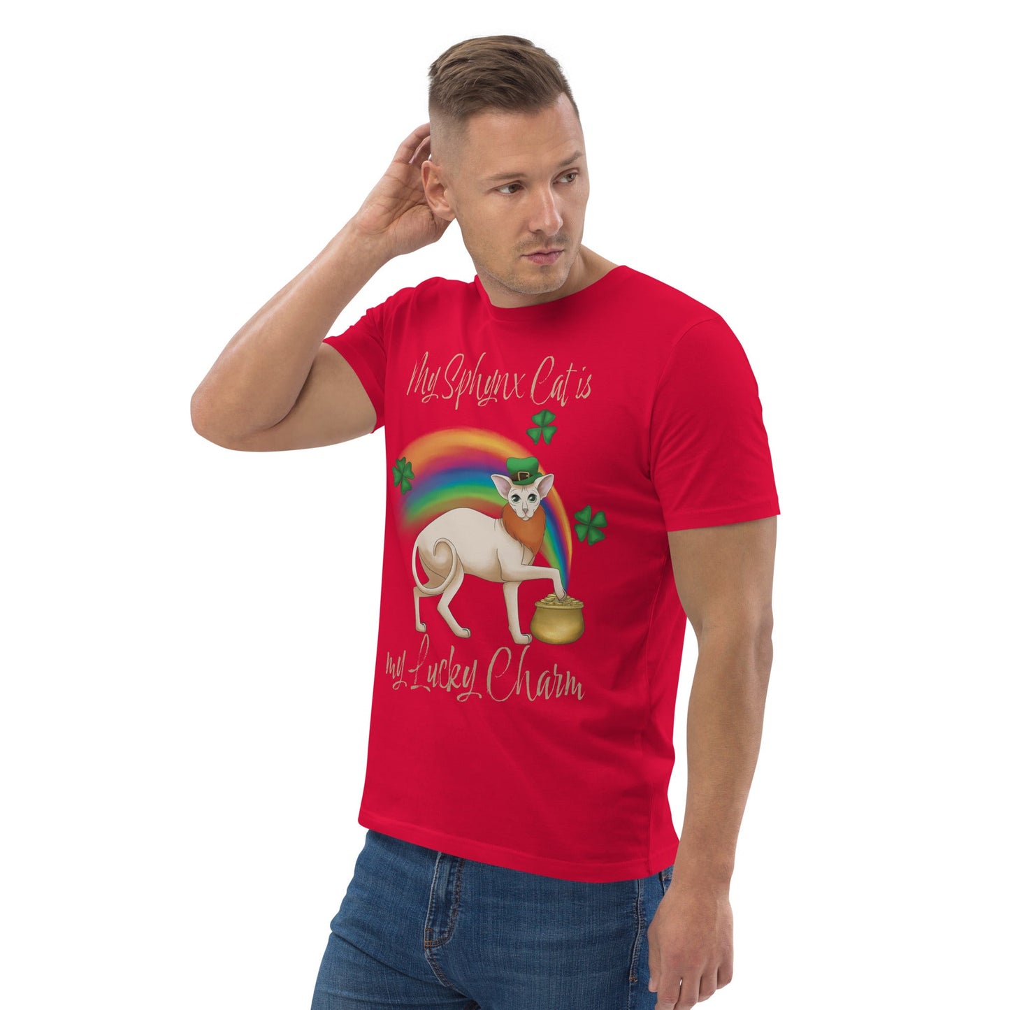 "MY SPHYNX IS MY LUCKY CHARM" UNISEX ECO TEE