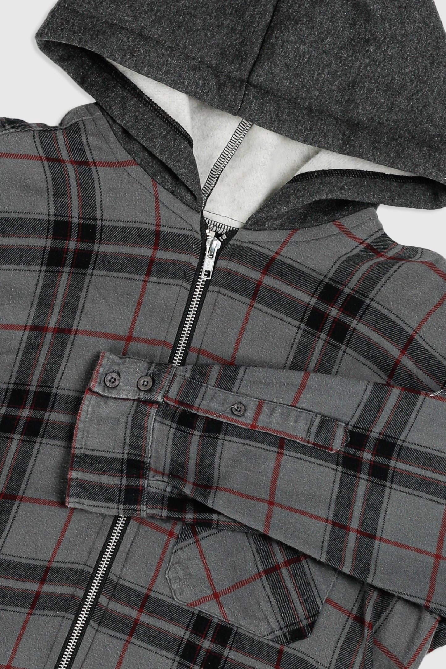 Unisex Rework Hooded Flannel - M