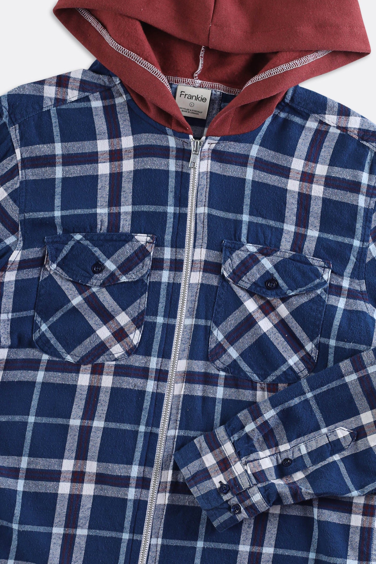 Unisex Rework Hooded Flannel - Women-S, Men-XS