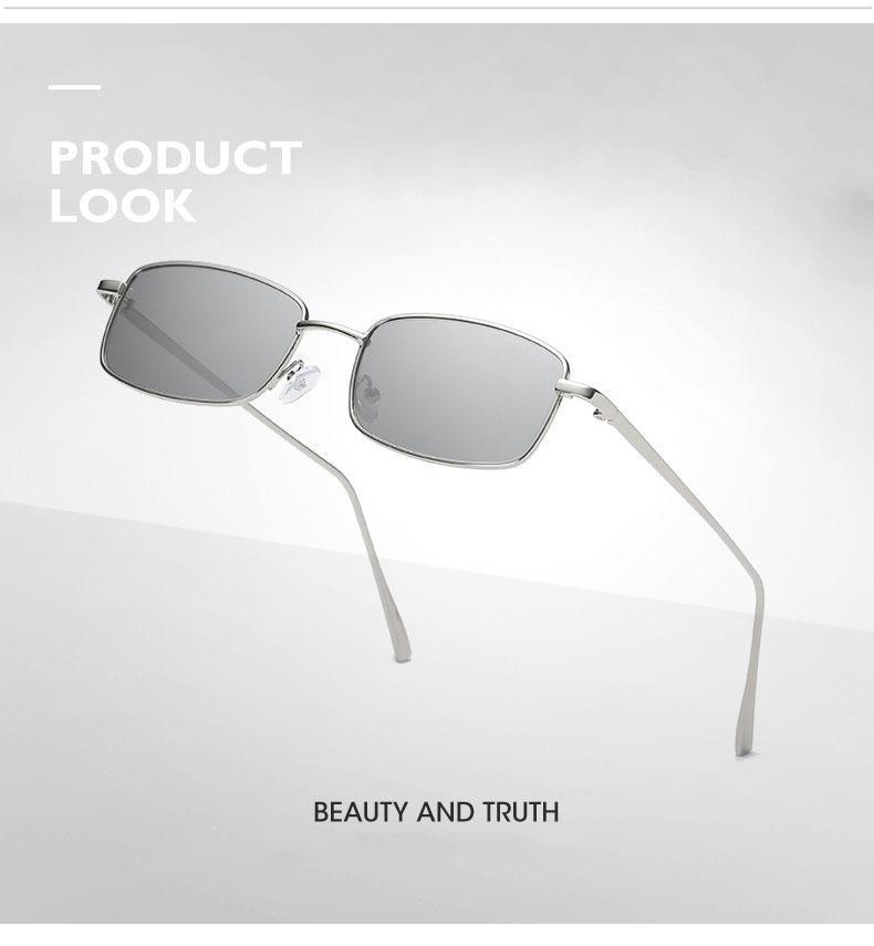 Vintage Slender Square Sunglasses Classic Small Frame New Square Shape  Sunglasses For Men In High-quality Metal Frame Sunglasses For Men New Vintage Sunglasses