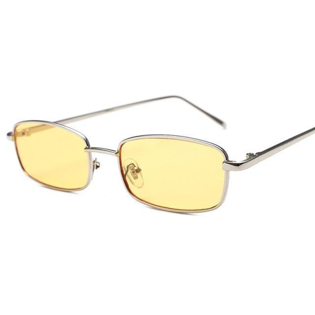 Vintage Slender Square Sunglasses Classic Small Frame New Square Shape  Sunglasses For Men In High-quality Metal Frame Sunglasses For Men New Vintage Sunglasses