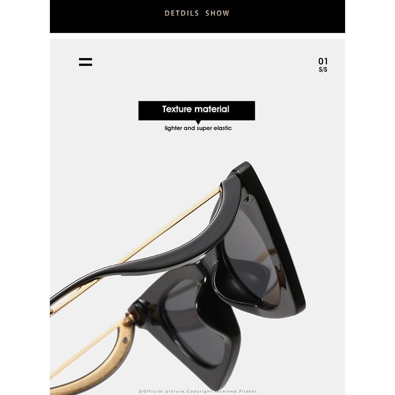 Vintage Square Cat Eye Sunglasses Women Retro Trendy Cat eye Sunglasses Classic Fashionable , Decent Personality & Wind Sunglasses In Retro Box Trending Street Style Sunglasses For Men & Women