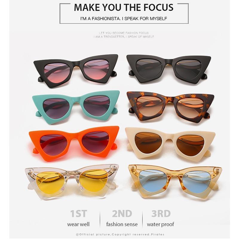 Vintage Square Cat Eye Sunglasses Women Retro Trendy Cat eye Sunglasses Classic Fashionable , Decent Personality & Wind Sunglasses In Retro Box Trending Street Style Sunglasses For Men & Women