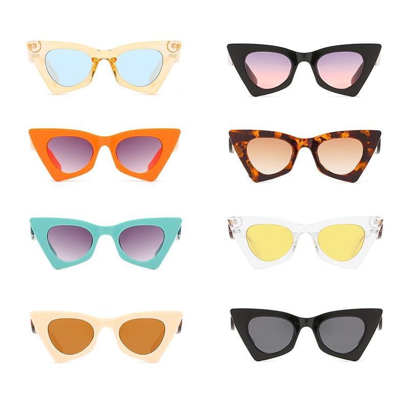 Vintage Square Cat Eye Sunglasses Women Retro Trendy Cat eye Sunglasses Classic Fashionable , Decent Personality & Wind Sunglasses In Retro Box Trending Street Style Sunglasses For Men & Women