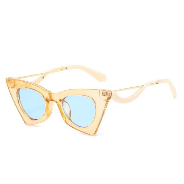 Vintage Square Cat Eye Sunglasses Women Retro Trendy Cat eye Sunglasses Classic Fashionable , Decent Personality & Wind Sunglasses In Retro Box Trending Street Style Sunglasses For Men & Women
