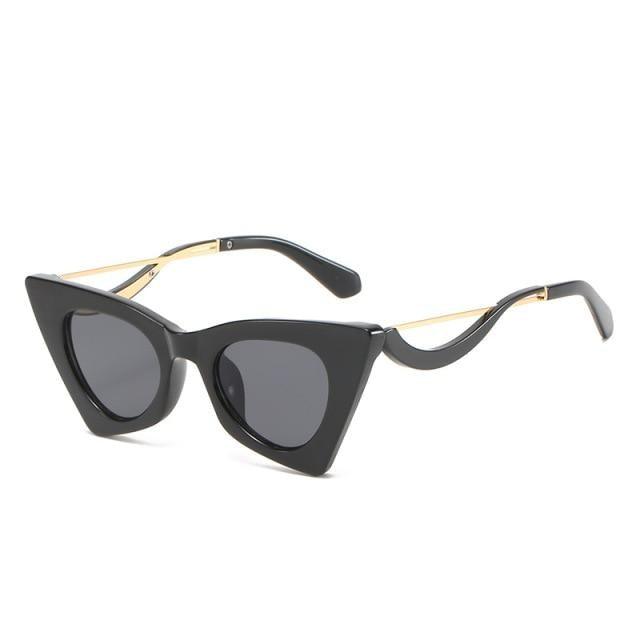 Vintage Square Cat Eye Sunglasses Women Retro Trendy Cat eye Sunglasses Classic Fashionable , Decent Personality & Wind Sunglasses In Retro Box Trending Street Style Sunglasses For Men & Women