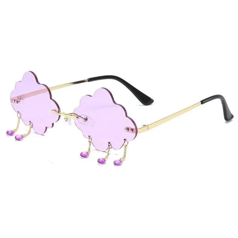 Vintage Women Rimless Sunglasses Retro Style Glasses For Summer Cloud Shaped Style Excellent Gift For Girls