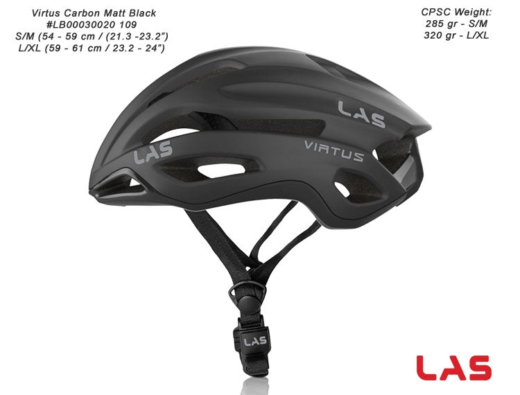 LAS Virtus Carbon Cycling Helmet - Black/Carbon