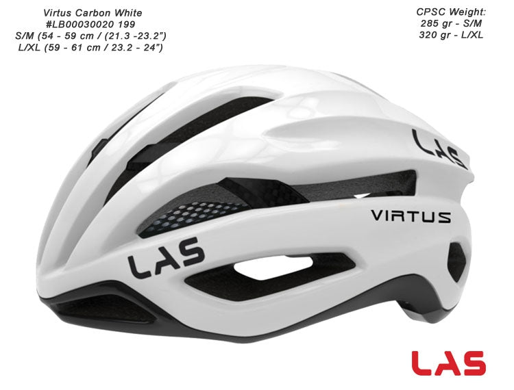 LAS Virtus Carbon Cycling Helmet - White/Carbon