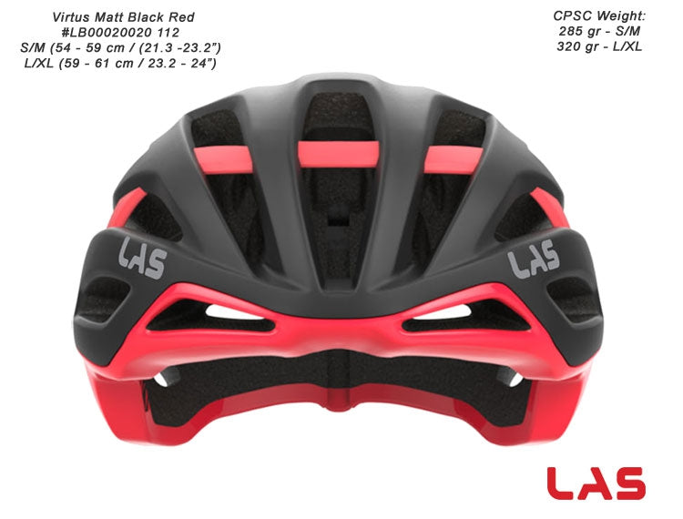 LAS Virtus Cycling Helmet - Black/Red