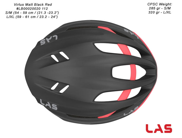 LAS Virtus Cycling Helmet - Black/Red