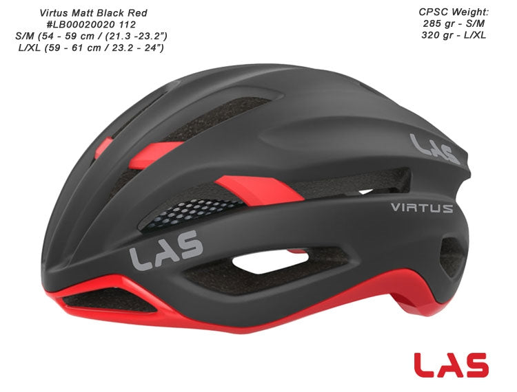 LAS Virtus Cycling Helmet - Black/Red