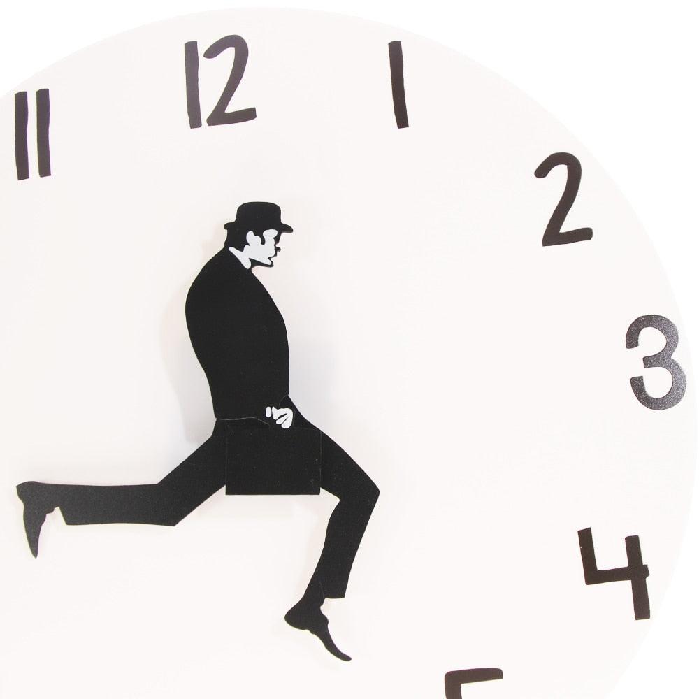 Wall Clock Silly Walk Wall Clock Comedy Creative Artwork Sweep Seconds Silent Funny Modern Silent Wall Watch Clock for Living Room Decor Comedian Home Decor Novelty Wall Watch Funny Walking Silent Mute Clock
