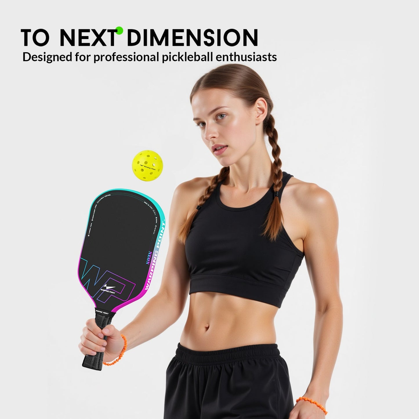 Neon Pickleball Paddle with Premium Carbon Fiber & Honeycomb Core
