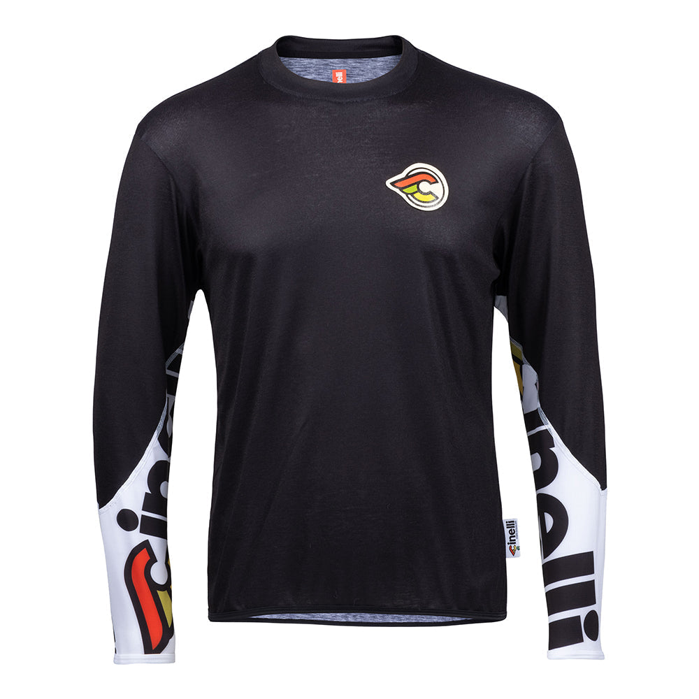 Cinelli Gravel Tech Men's Long Sleeve T-Shirt (Black) 2XL, 3XL