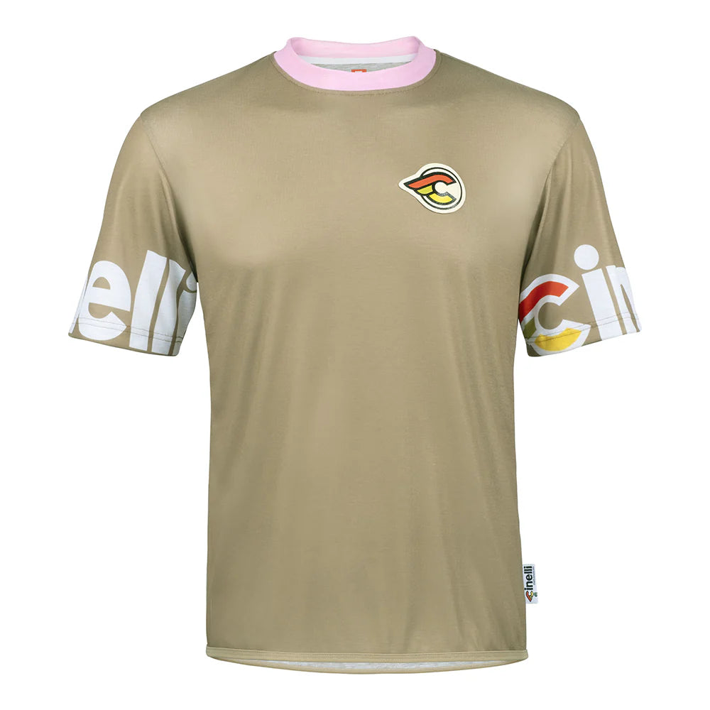 Cinelli Gravel Tech Men's T-Shirt (Agave Green/Pink)