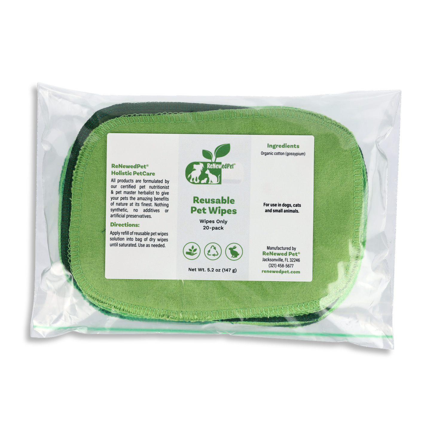 4-ALL PETS REUSABLE PET WIPES *Wipes ONLY*