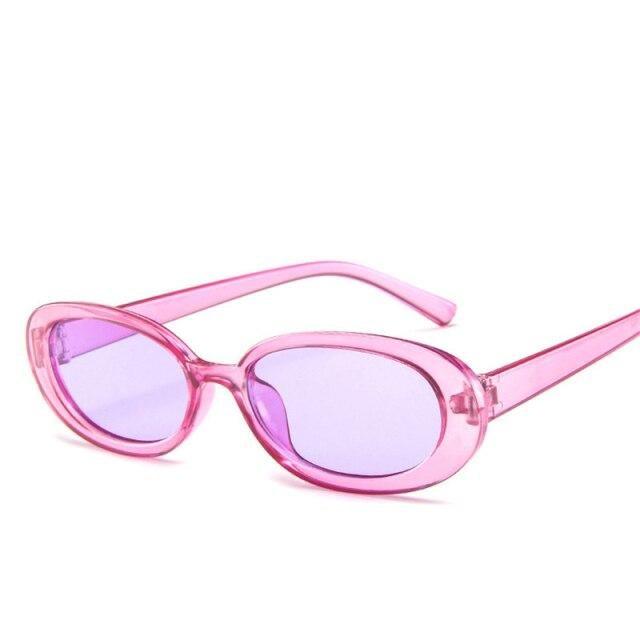 Women Luxury Pink Oval Sunglasses Retro Design Glasses Female Small Eyewear Women Elegant Reader Glasses Ultra Slim Compact Unisex Light Weight Glasses For Women