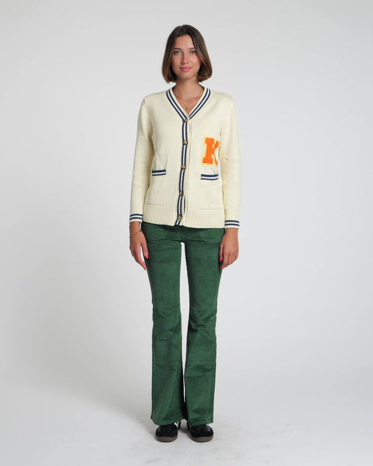 Varsity Cardigan (Cream)