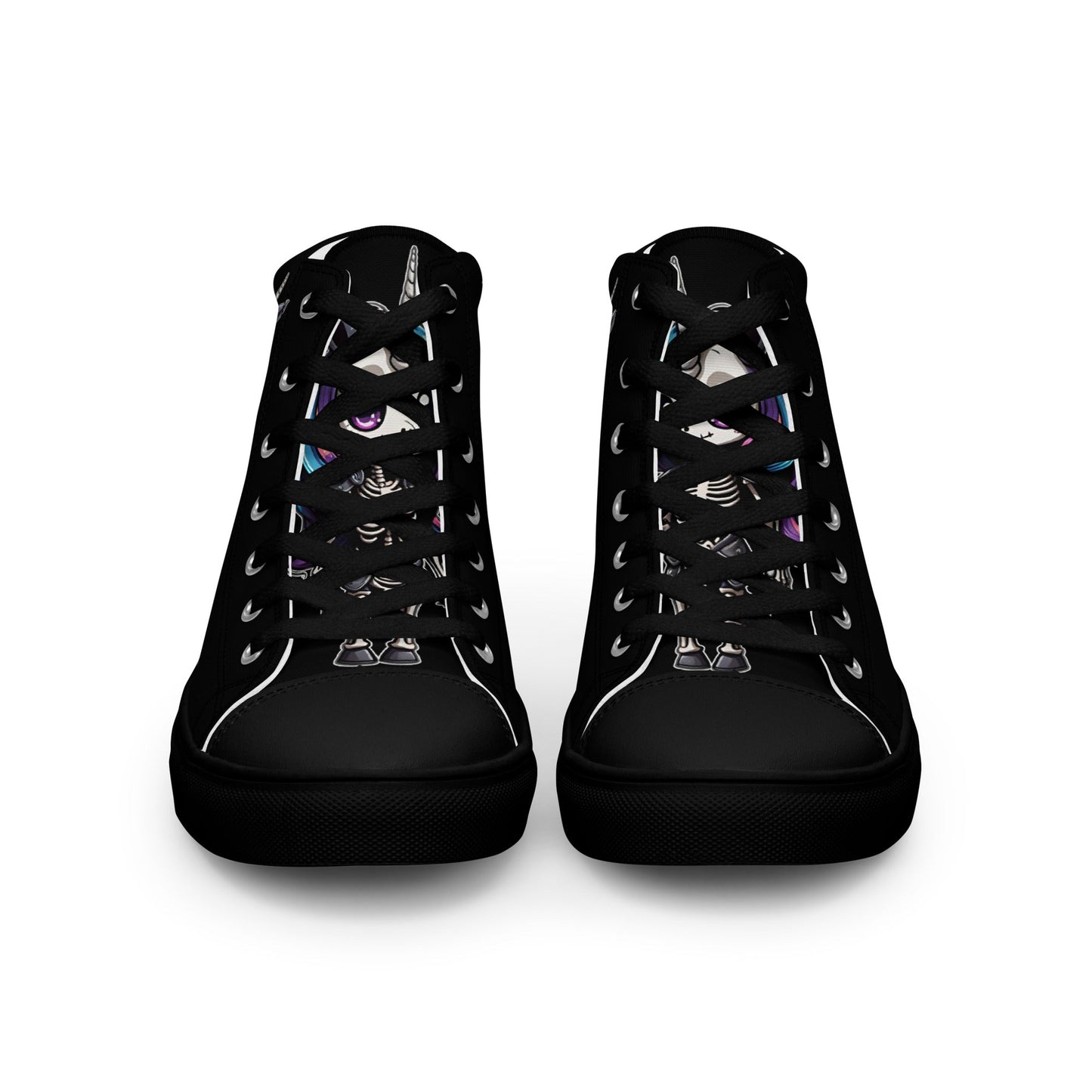 Skeleton Unicorn Women’s High Top Canvas Shoes