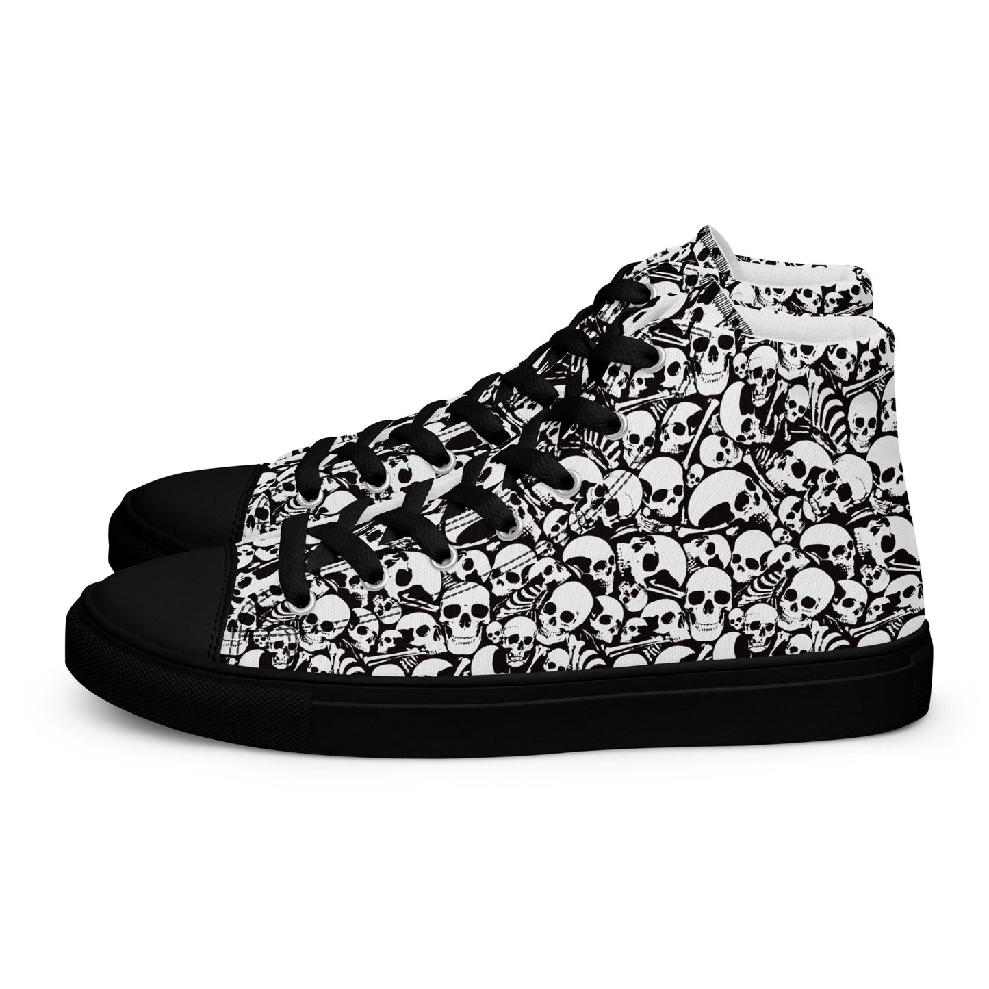 Skull and Bones Ossuary Women’s High Top Canvas Shoes