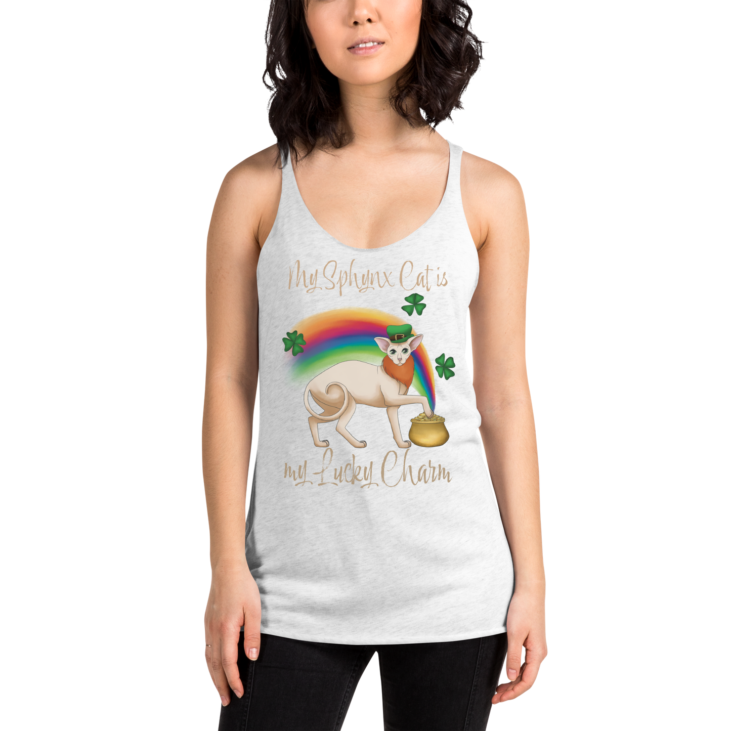 "MY SPHYNX CAT IS MY LUCKY CHARM" TANK