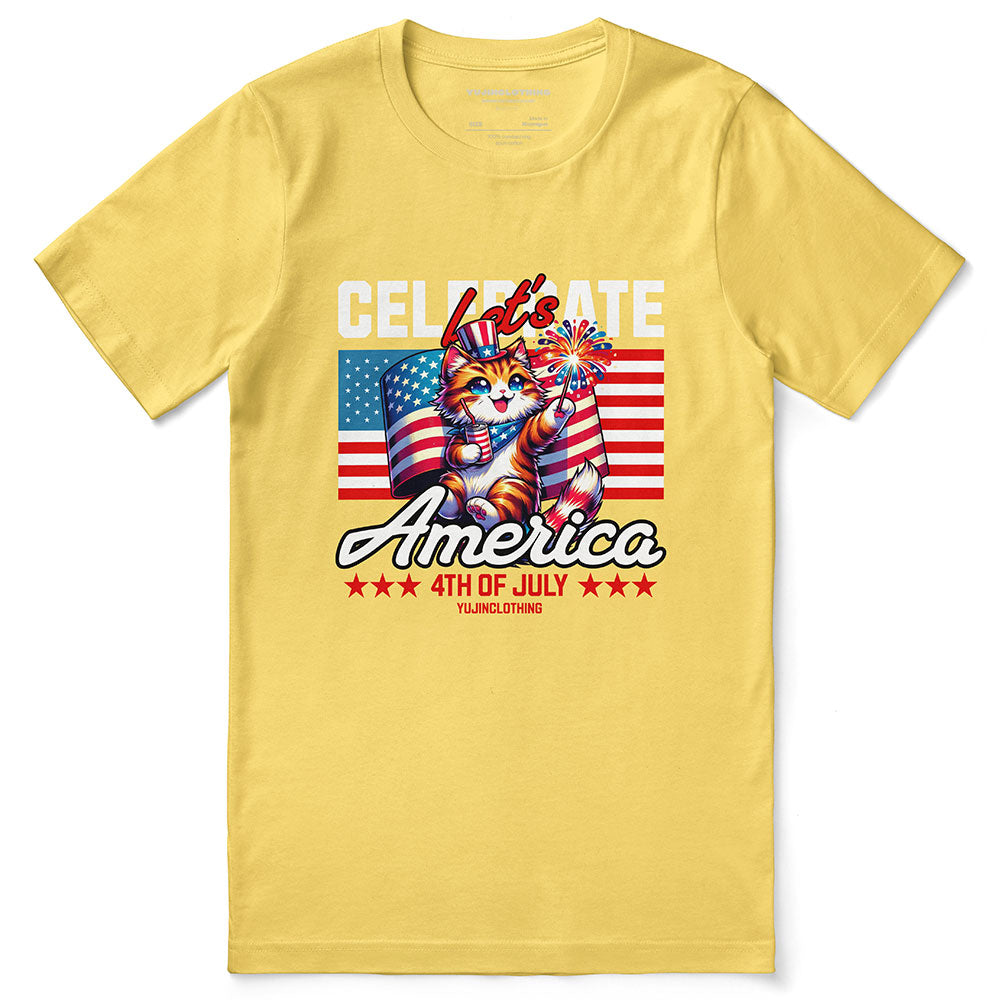 Celebrate 4th July Cat T-Shirt