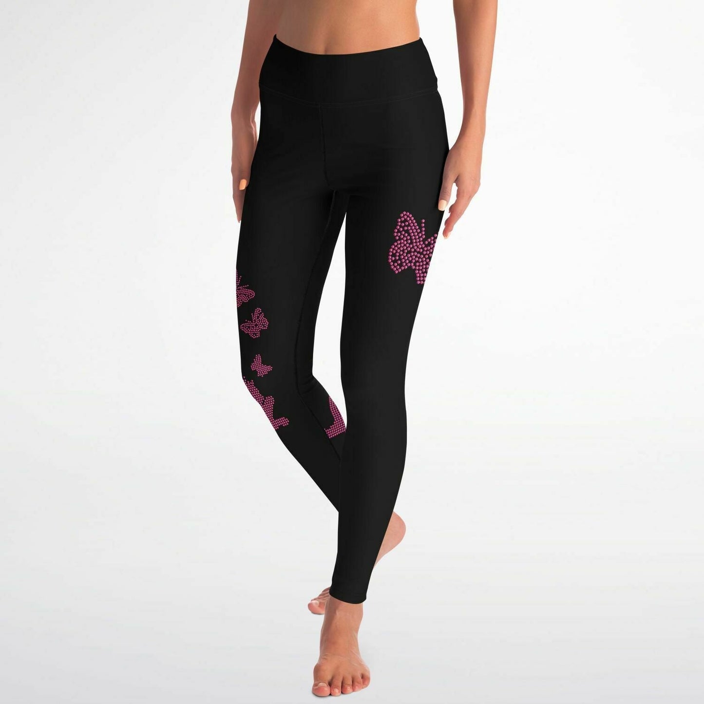 Kitty Butterfly Rhinestone Leggings with Pockets