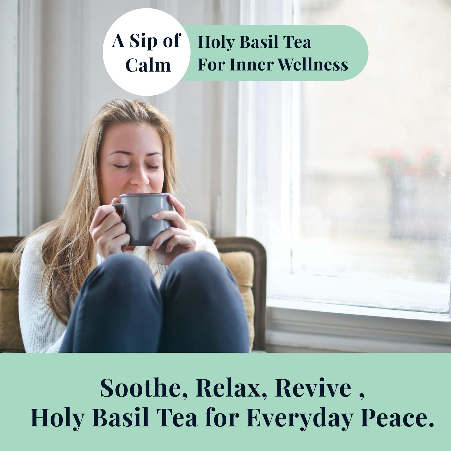 Akshit Holy Basil Tea ( Tulsi Leaf Tea ) ( 75 Tea Bags), Made with Pure Dried Holy Basil Tea Leaves Immune Support Tea, Caffeine-free, Non-Gmo, Tulsi Tea.