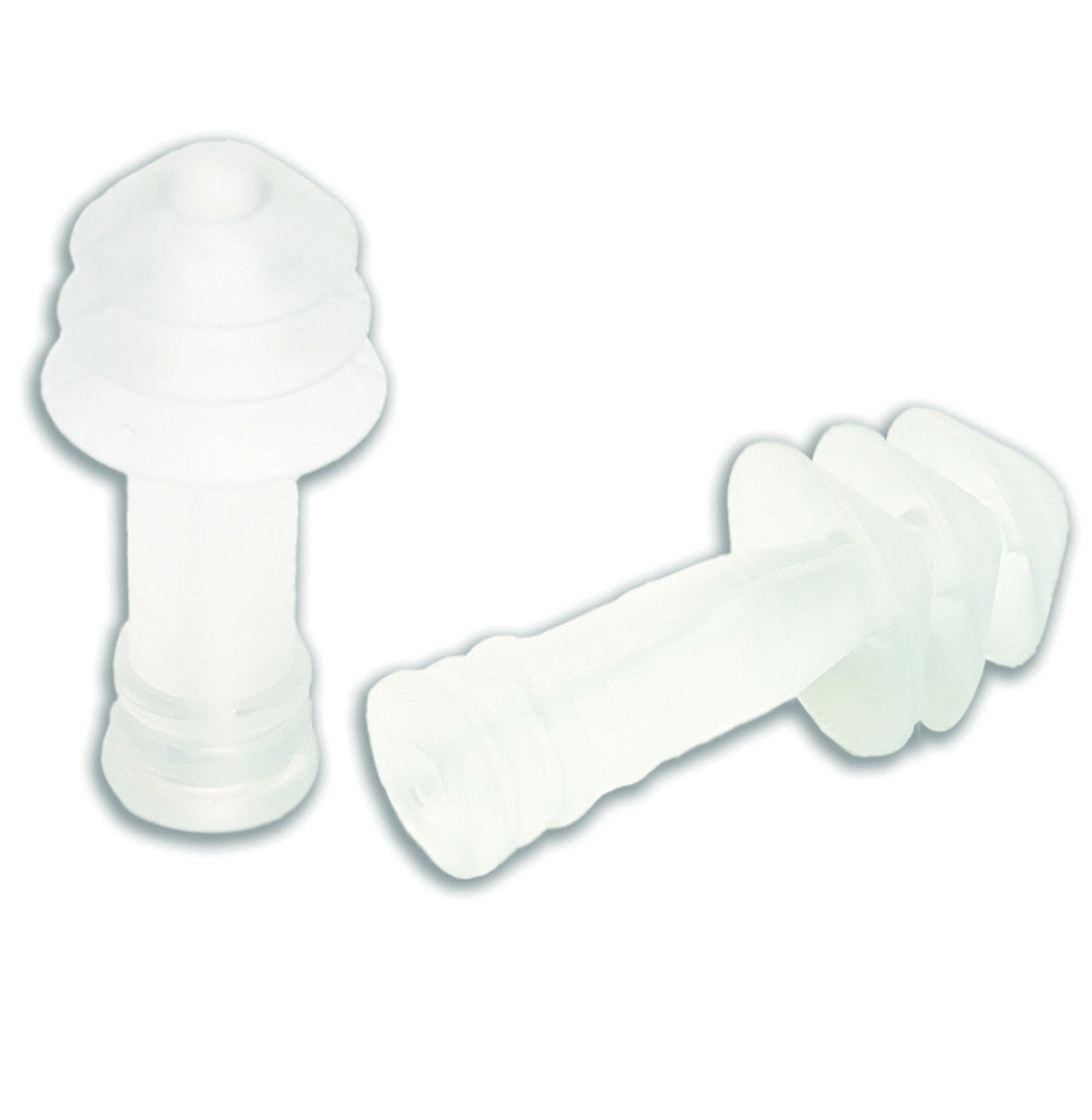 Macks Soft Flanged (2-Pair) Aqua Block Earplugs, Clear