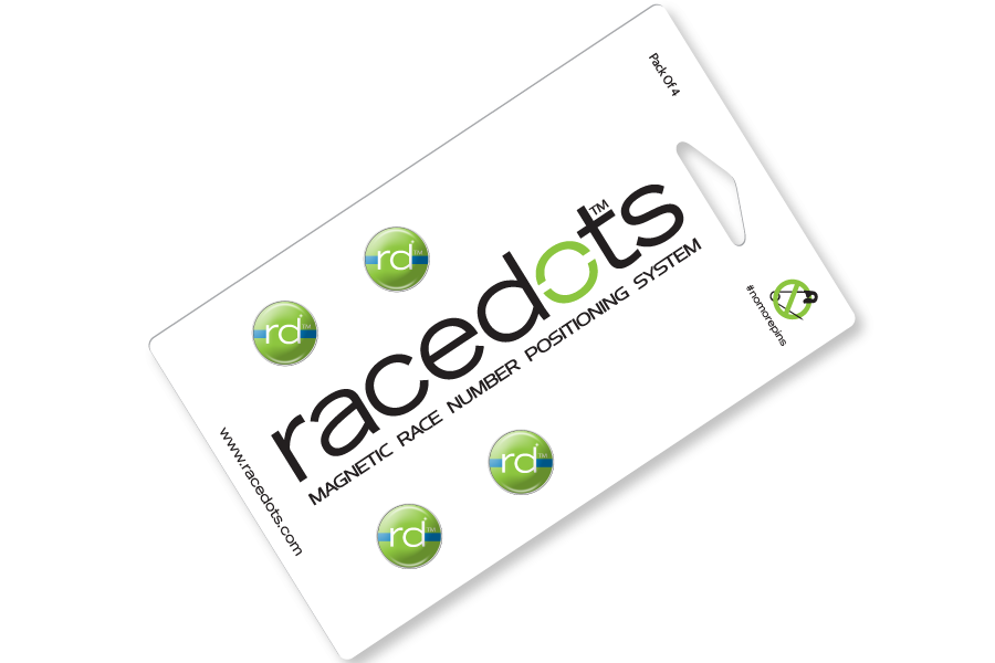 RaceDots: Magnetic Race Number Positioning System 4-Pack (Paw)