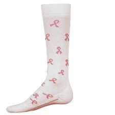 Red Lion Pink Ribbon Socks - White