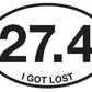 27.4 I GOT LOST Oval Sticker (Set of 2)