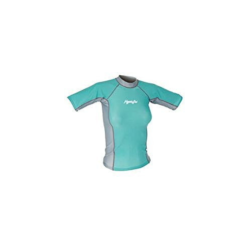 Hyperflex Women's Short Sleeve Rash Guard, Powder Blue/Silver (Size 4)
