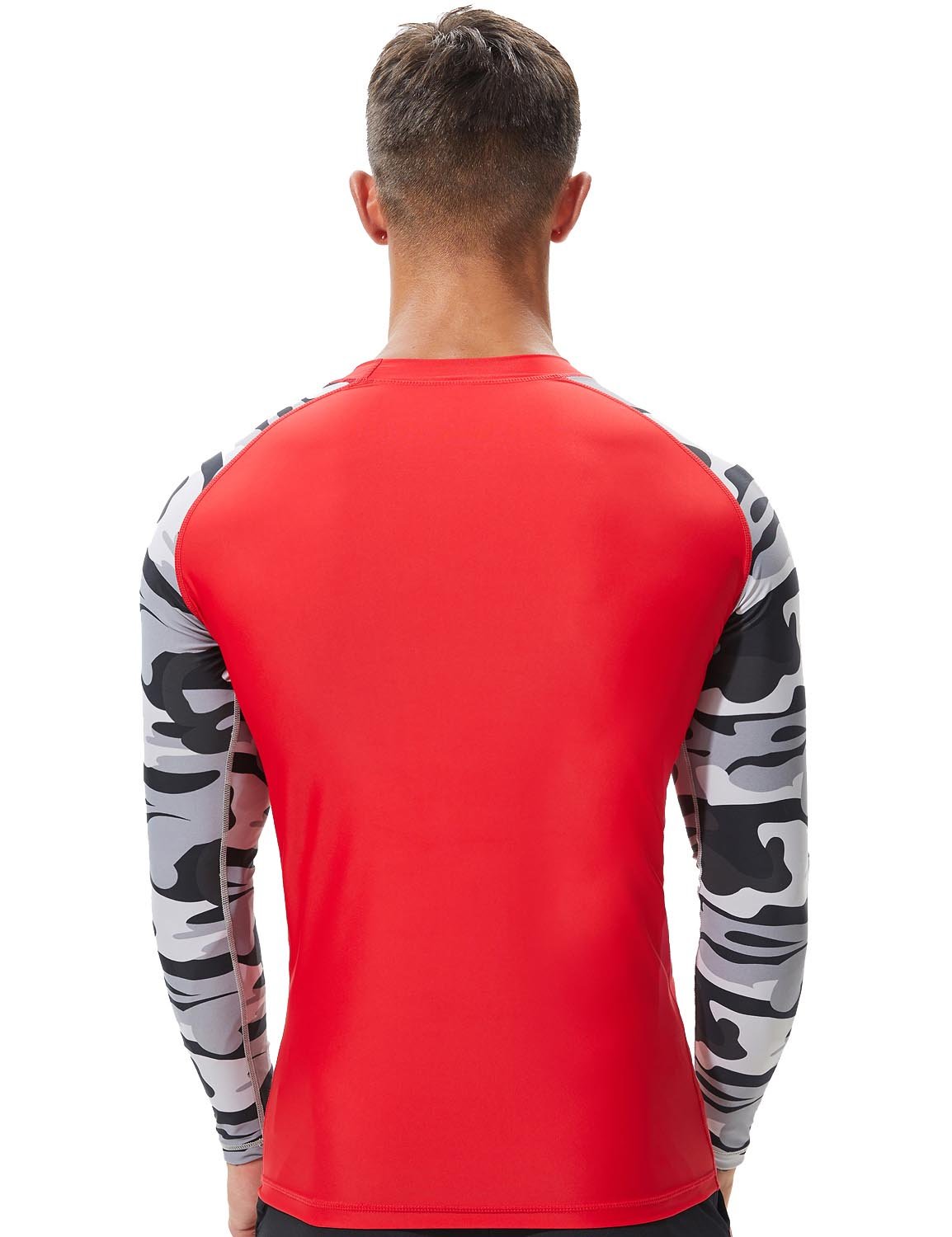 SEOBEAN TAUWELL Men's Long Sleeve Rash Guard Swimwear Surfing Shirt (Camo)
