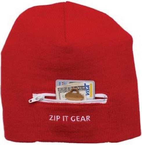 Zip It Gear Beanie Cap with a Zippered Pocket