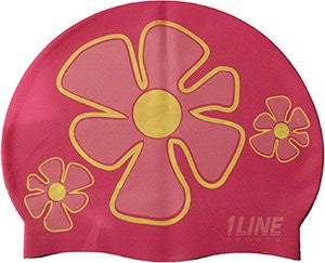 1Line Sports Flower Trio Silicone Swim Cap