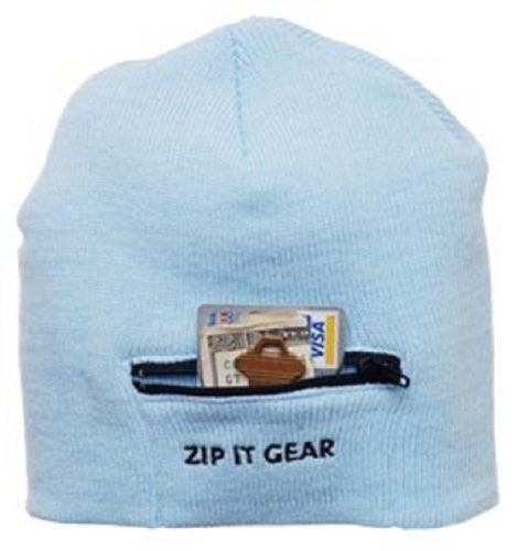 Zip It Gear Beanie Cap with a Zippered Pocket