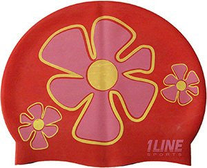 1Line Sports Flower Trio Silicone Swim Cap