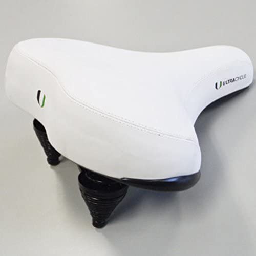 Ultracycle Cruiser Vinyl Gel 300 Saddle - White